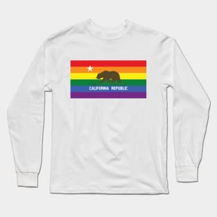 State of California Rainbow Pride Flag Long Sleeve T-Shirt